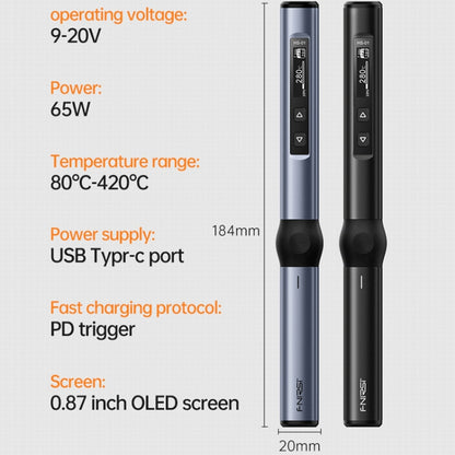 FNIRSI 14pcs/ Set Mini Soldering Station Digital Display Constant Temperature Smart Soldering Iron, Color: Blue 6 Head With Power Supply - Electric Soldering Iron by FNIRSI | Online Shopping South Africa | PMC Jewellery | Buy Now Pay Later Mobicred