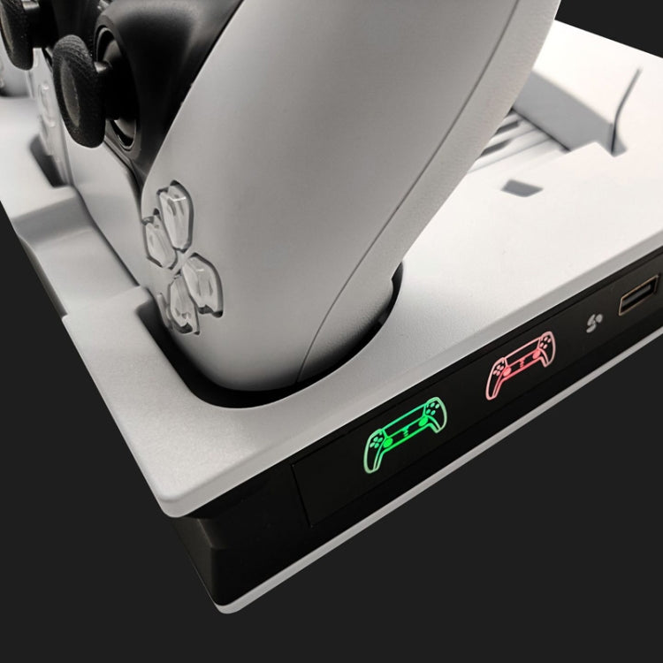 For PS5 Digital / Optical Drive Console Cooling Fan Controller Charging Base With Light Dock Stand(White) - free shipping - PMC TechLife - Order now!