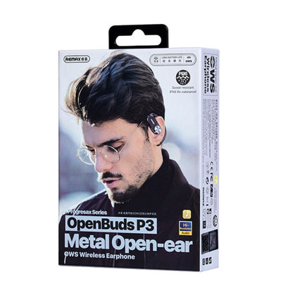 REMAX OpenBuds P3 Metal Open-Ear OWS Wireless Bluetooth Earphone(Black) - Bluetooth Earphone by REMAX | Online Shopping South Africa | PMC Jewellery | Buy Now Pay Later Mobicred