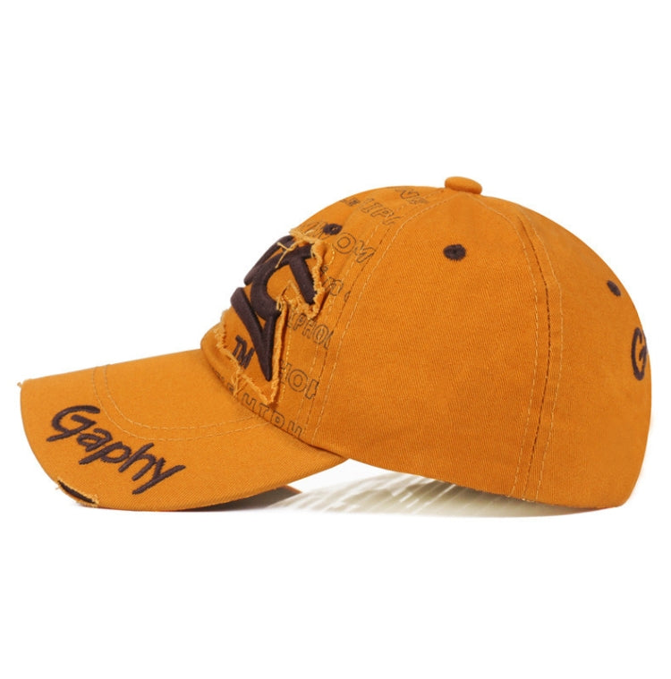 Embroidery Letter Pattern Adjustable Curved Eaves Baseball Cap, Head Circumference: 54-62cm(blue yellow) - Peaked Cap by PMC Jewellery | Online Shopping South Africa | PMC Jewellery