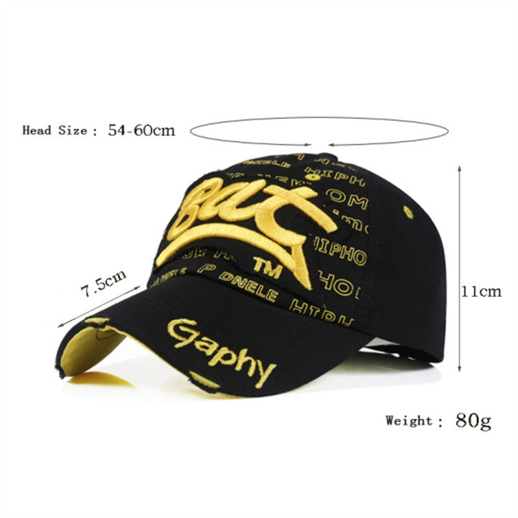 Embroidery Letter Pattern Adjustable Curved Eaves Baseball Cap, Head Circumference: 54-62cm(blue yellow) - Peaked Cap by PMC Jewellery | Online Shopping South Africa | PMC Jewellery