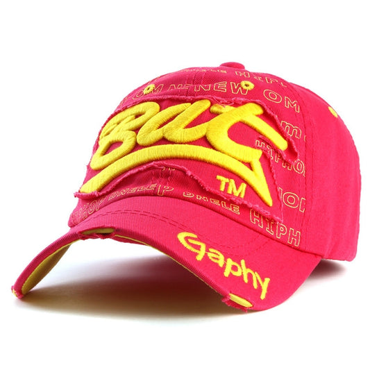 Embroidery Letter Pattern Adjustable Curved Eaves Baseball Cap, Head Circumference: 54-62cm(red yellow) - Peaked Cap by PMC Jewellery | Online Shopping South Africa | PMC Jewellery