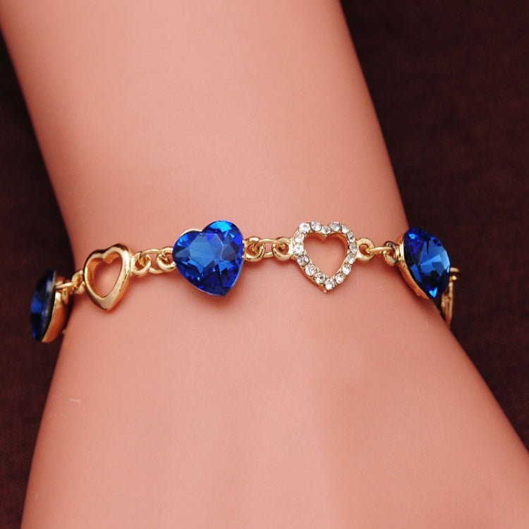 Romantic Heart Crystal Charm Bracelets for Women(Blue) - Clothing & Beauty by PMC Jewellery | Online Shopping South Africa | PMC Jewellery