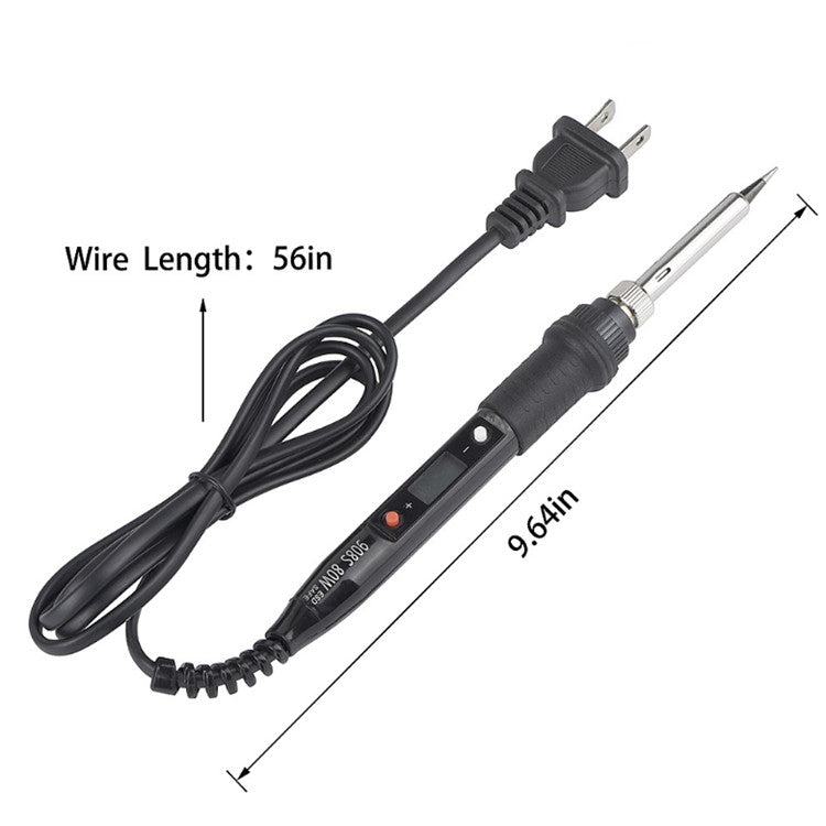 908S 80W LCD Thermostat Soldering Iron Constant Temperature Soldering Iron, Plug Type:US Plug(Black) - free shipping - PMC TechLife - Order now!