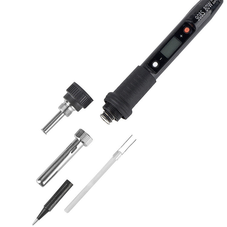 908S 80W LCD Thermostat Soldering Iron Constant Temperature Soldering Iron, Plug Type:US Plug(Black) - free shipping - PMC TechLife - Order now!