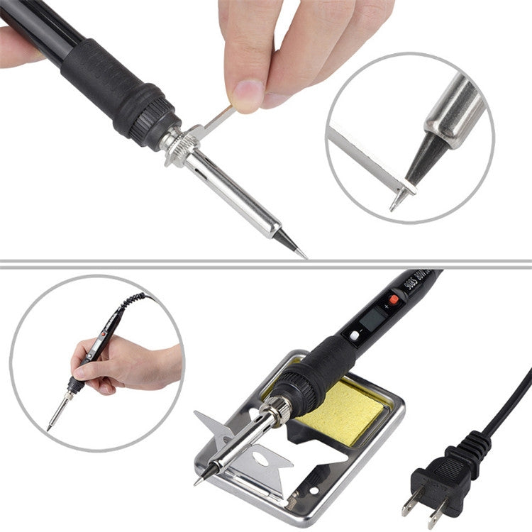 908S 80W LCD Thermostat Soldering Iron Constant Temperature Soldering Iron, Plug Type:US Plug(Black) - free shipping - PMC TechLife - Order now!