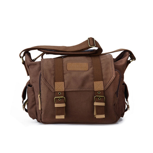 CADeN F1 Canvas Outdoor Leisure One Shoulder Digital Camera Bag( Coffee) - Strap Satchel by CADeN | Online Shopping South Africa | PMC Jewellery | Buy Now Pay Later Mobicred