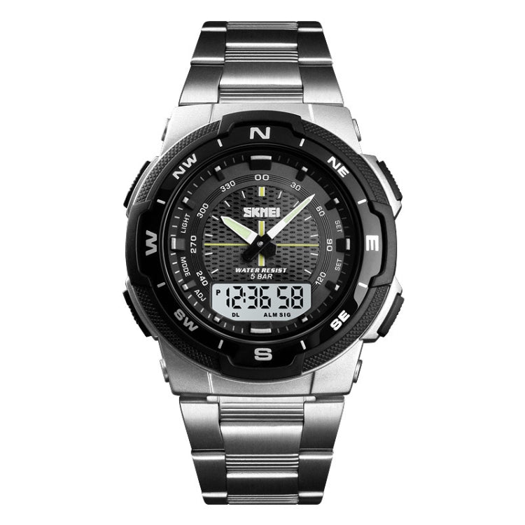 SKMEI 1370 Multifunctional Men Outdoor Sports Noctilucent Waterproof Stainless Steel Digital Wrist Watch (Silver) - Sport Watches by SKMEI | Online Shopping South Africa | PMC Jewellery