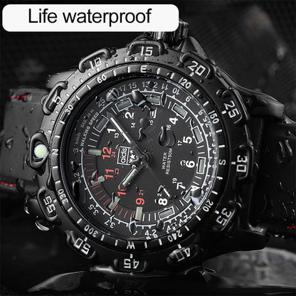 addies MY-049 Outdoor Sports Multifunctional Waterproof Luminous Watch Silicone Watchstrap Watch for Men(Red Light) - Sport Watches by addies | Online Shopping South Africa | PMC Jewellery | Buy Now Pay Later Mobicred