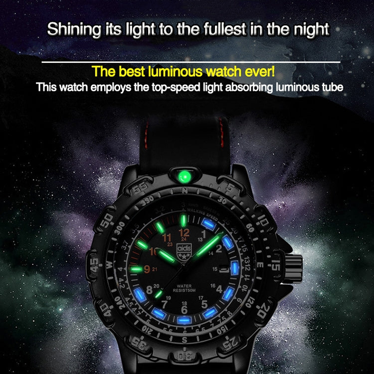 addies MY-049 Outdoor Sports Multifunctional Waterproof Luminous Watch Silicone Watchstrap Watch for Men(Red Light) - Sport Watches by addies | Online Shopping South Africa | PMC Jewellery | Buy Now Pay Later Mobicred