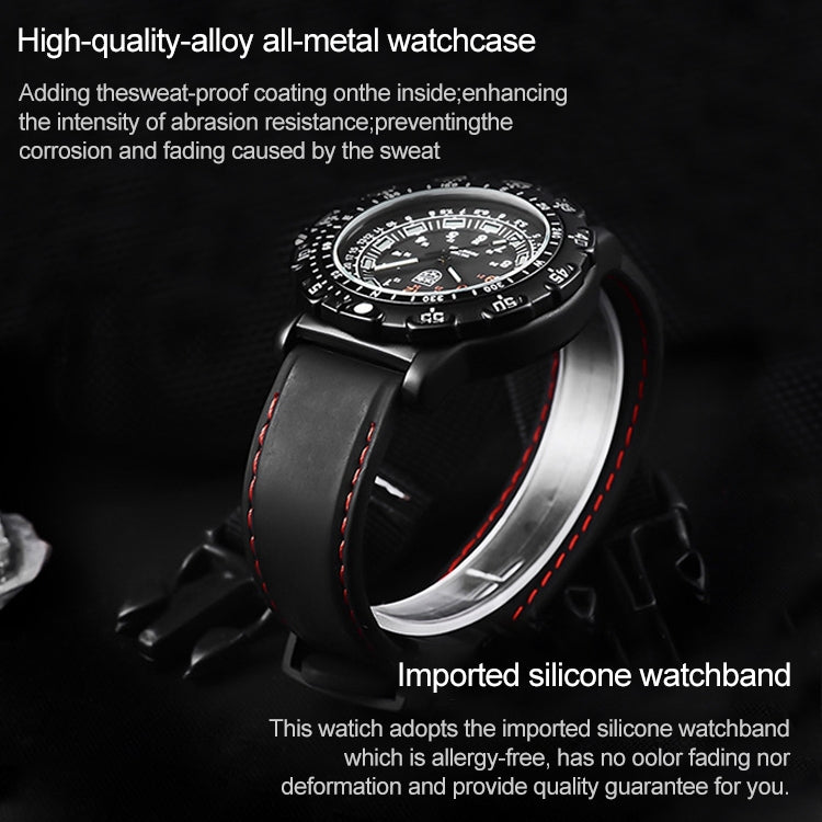 addies MY-049 Outdoor Sports Multifunctional Waterproof Luminous Watch Silicone Watchstrap Watch for Men(Red Light) - Sport Watches by addies | Online Shopping South Africa | PMC Jewellery | Buy Now Pay Later Mobicred