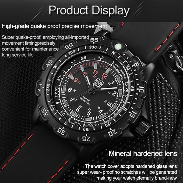 addies MY-049 Outdoor Sports Multifunctional Waterproof Luminous Watch Silicone Watchstrap Watch for Men(Red Light) - Sport Watches by addies | Online Shopping South Africa | PMC Jewellery | Buy Now Pay Later Mobicred