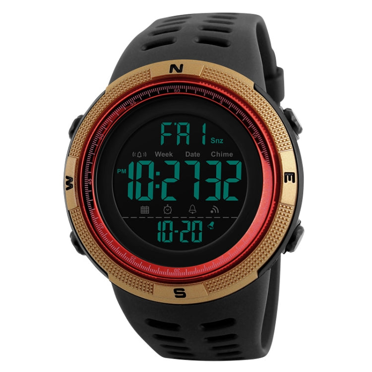 SKMEI 1251 Men Fashionable Outdoor 50m Waterproof Sports Watch Digital Watch with PU Watchband(Gold) - Sport Watches by SKMEI | Online Shopping South Africa | PMC Jewellery | Buy Now Pay Later Mobicred