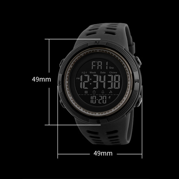 SKMEI 1251 Men Fashionable Outdoor 50m Waterproof Sports Watch Digital Watch with PU Watchband(Gold) - Sport Watches by SKMEI | Online Shopping South Africa | PMC Jewellery | Buy Now Pay Later Mobicred