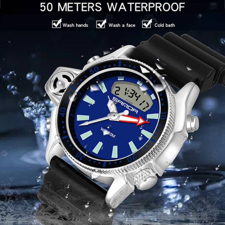 SANDA 3008 Multifunctional Men Outdoor Sports Noctilucent 50m Waterproof Digital Wrist Watch (Black) - Sport Watches by SANDA | Online Shopping South Africa | PMC Jewellery | Buy Now Pay Later Mobicred