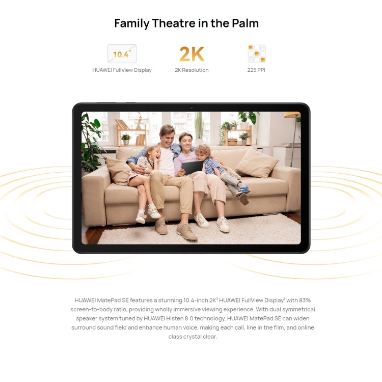 HUAWEI MatePad SE Wi-Fi, 10.4 inch, 6GB+128GB, HarmonyOS 3 Qualcomm Snapdragon 680 Octa Core, Support Dual WiFi / BT, Not Support Google Play(Black) - Huawei by Huawei | Online Shopping South Africa | PMC Jewellery | Buy Now Pay Later Mobicred