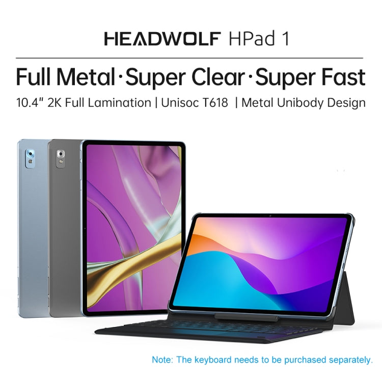 HEADWOLF Hpad1 4G LTE, 10.4 inch, 8GB+128GB, Android 11 Unisoc T618 Octa Core up to 2.0GHz, Support Dual SIM & WiFi & Bluetooth, Global Version with Google Play, US Plug(Blue) - Other by HEADWOLF | Online Shopping South Africa | PMC Jewellery | Buy Now Pay Later Mobicred