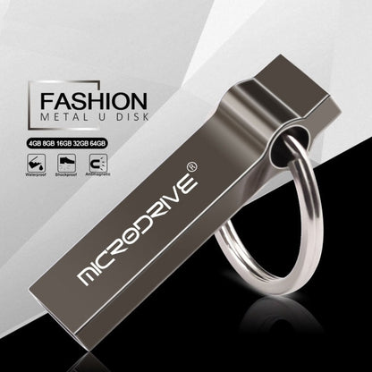 MicroDrive 4GB USB 2.0 Metal Keychain U Disk (Black) - USB Flash Drives by MicroDrive | Online Shopping South Africa | PMC Jewellery