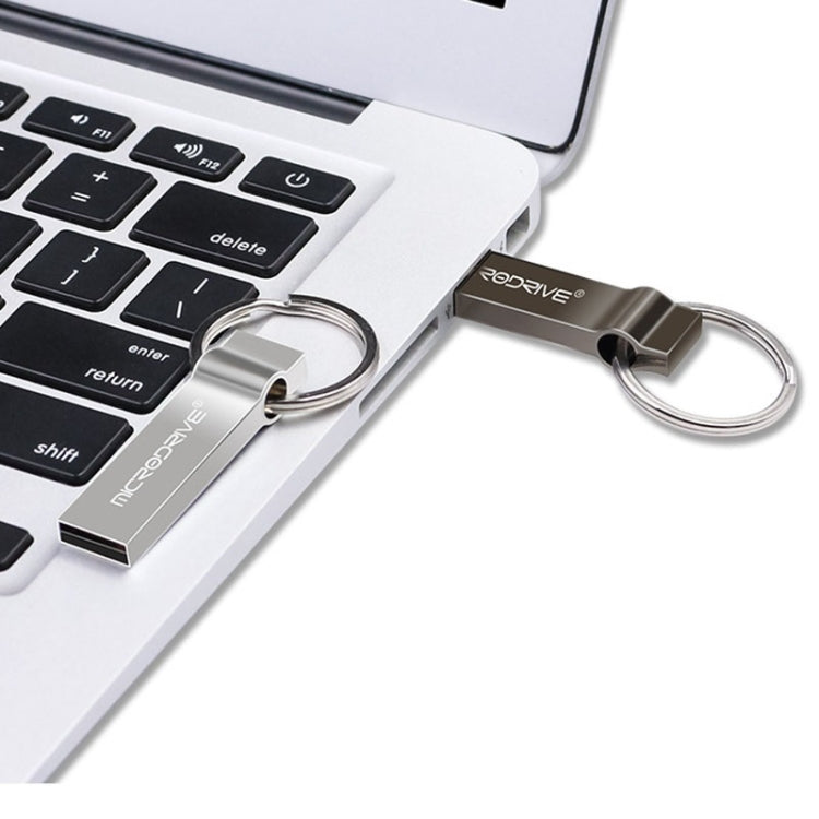 MicroDrive 8GB USB 2.0 Metal Keychain U Disk (Black) - USB Flash Drives by MicroDrive | Online Shopping South Africa | PMC TechLife