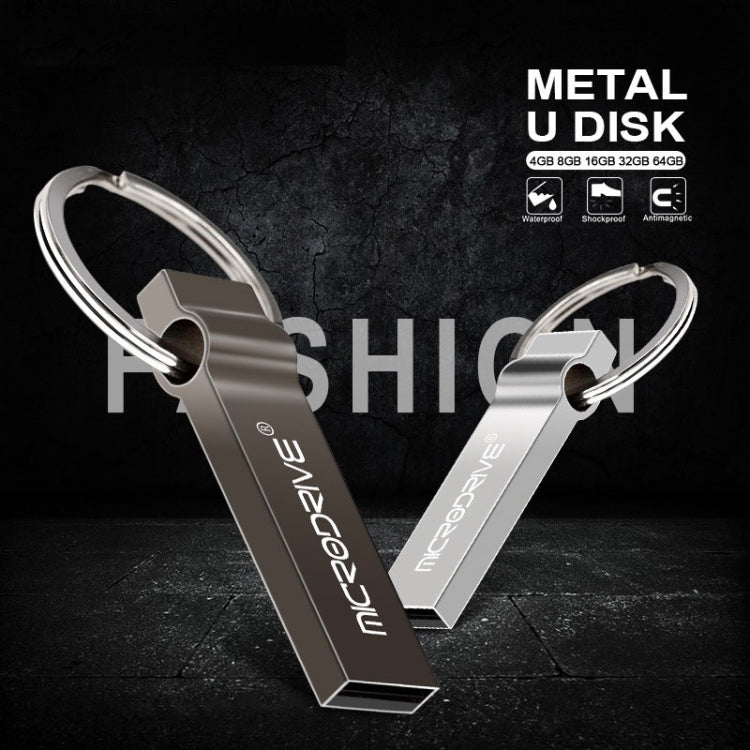 MicroDrive 16GB USB 2.0 Metal Keychain U Disk (Black) - USB Flash Drives by MicroDrive | Online Shopping South Africa | PMC Jewellery