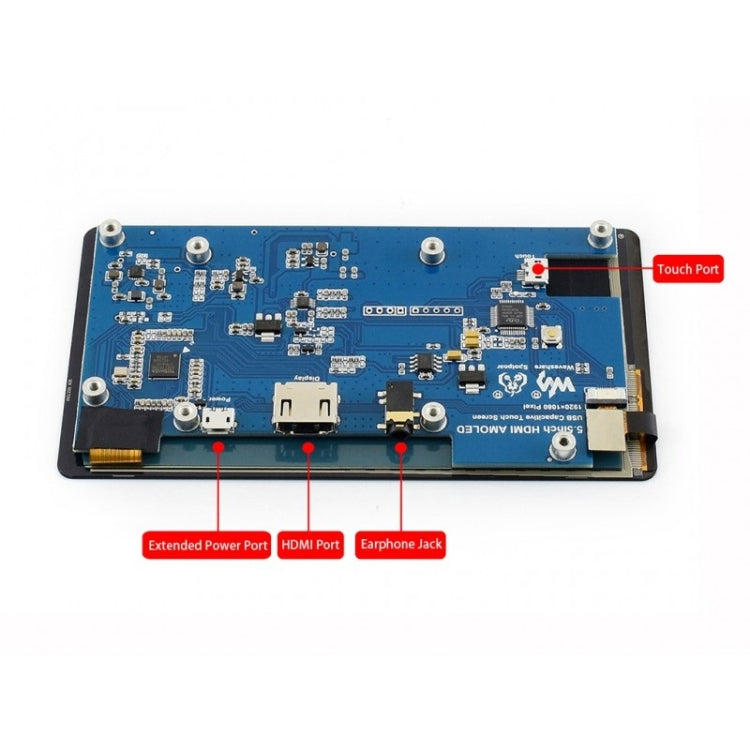 Waveshare 5.5 inch 1080x1920 Capacitive Touch Screen AMOLED with Toughened Glass Cover, HDMI interface, Supports Multi Systems - free shipping - PMC TechLife - Order now!