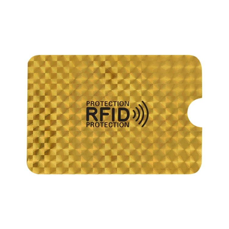 100pcs Aluminum Foil RFID Blocking Credit Card ID Bank Card Case Card Holder Cover, Size: 9 x 6.3cm(Golden Grid) - Antimagnetic RFID Package by PMC Jewellery | Online Shopping South Africa | PMC Jewellery | Buy Now Pay Later Mobicred